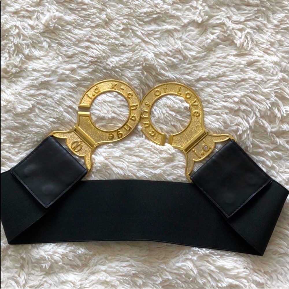 SEXY BLACK BELT I.D. GOLD elastic belt - Picture 7 of 8